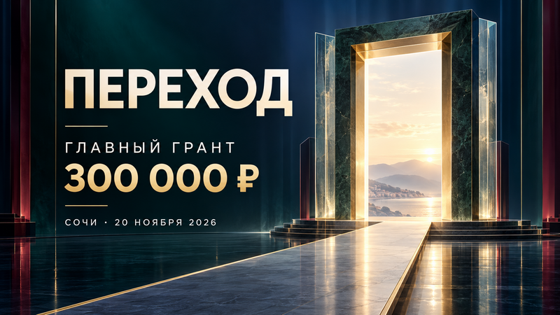 Конкурс «Переход» в Сочи — сценический портал к свету, главный грант 300 000 рублей и дата 20 ноября 2026 года